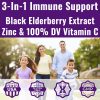 Elderberry Gummies - Daily Immune Support with Vitamin C & Zinc - 4 Pack (240 Count Tot.) Kids & Adults - Image 3